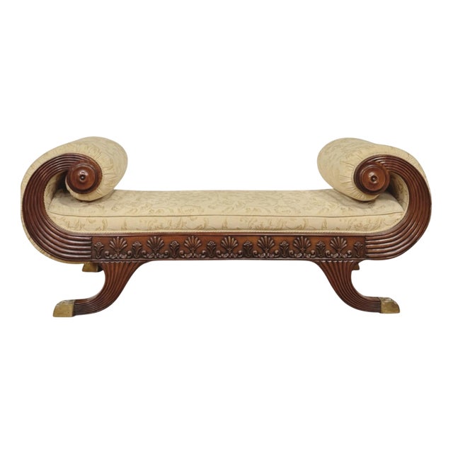 Vintage Regency Style Mahogany Window Seat, 1920s For Sale