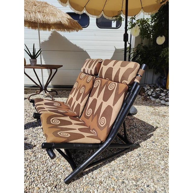 1970s Vintage Bamboo Garden Lounge Set, 1970s, Set of 5 For Sale - Image 5 of 8
