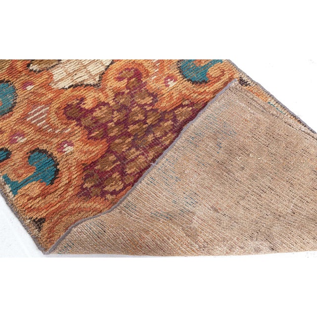 Tangerine Antique European Fragment Botanical Rug Doris Leslie Blau For Sale - Image 8 of 8