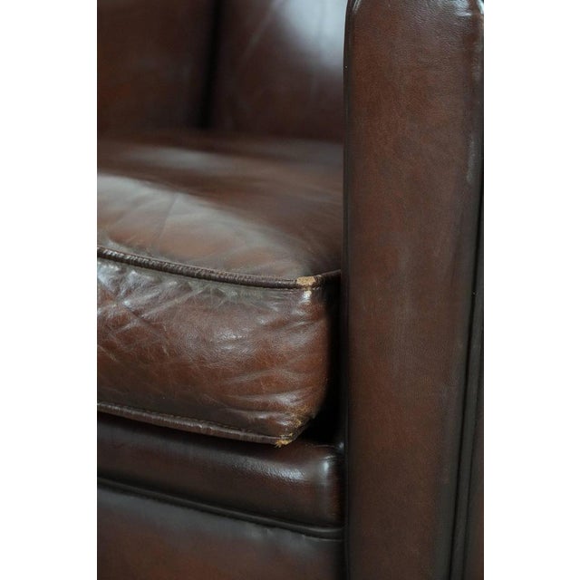 Art Deco Club Chair in Sheepskin Leather For Sale - Image 12 of 14