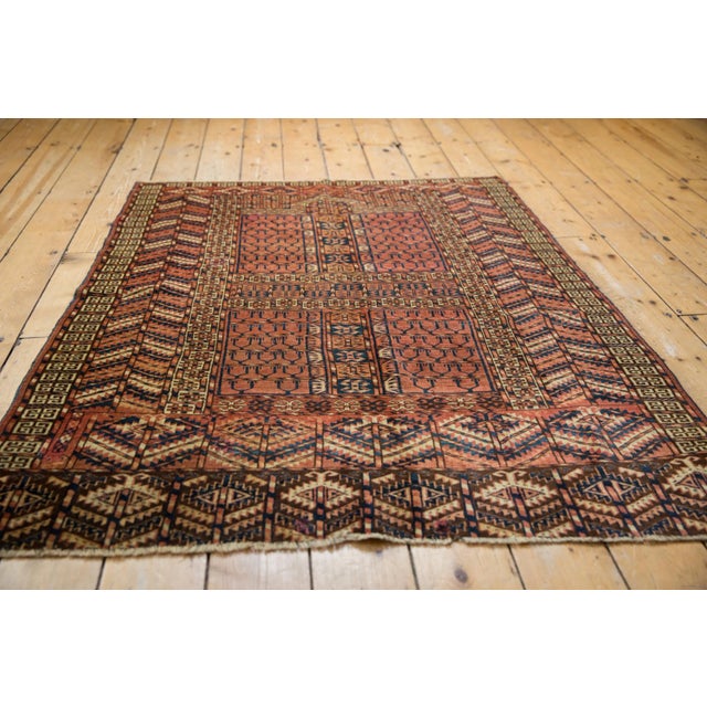 Antique Turkmen Square Rug - 4' X 4'11" For Sale - Image 4 of 10