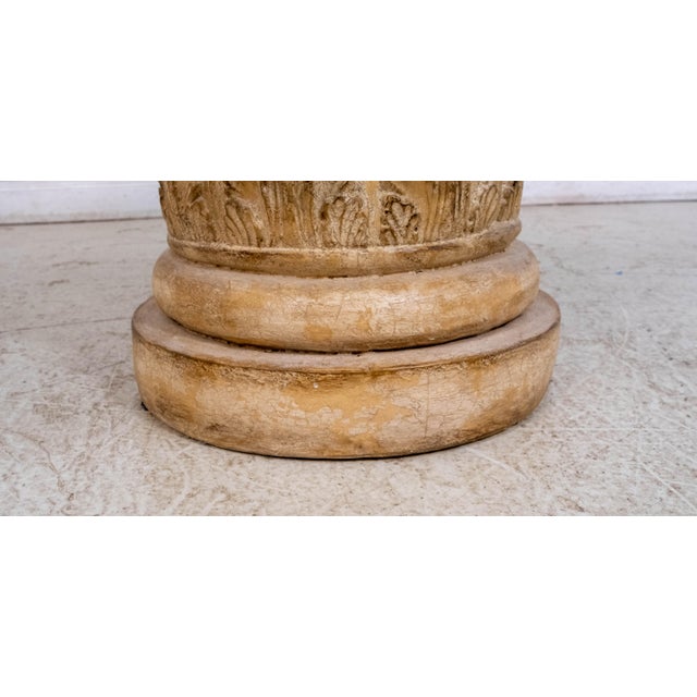 Round Glass Top Column Base Dining Room Table For Sale - Image 4 of 11