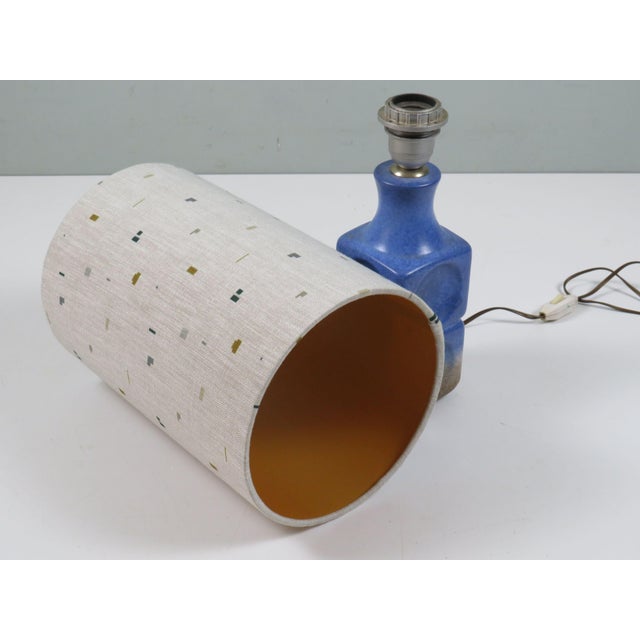 Mid-Century Modern Mid-Century Italian Ceramic Table Lamp with Bespoke De Ploeg Shade, 1970s For Sale - Image 3 of 6