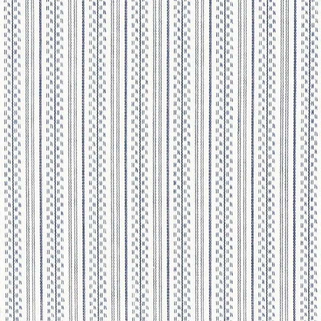 Sample - Schumacher Jack Stripe Fabric in Navy For Sale