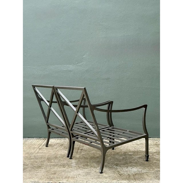Vintage McKinnon and Harris Cast Aluminum Chairs With Ottomans - A Pair For Sale In West Palm - Image 6 of 18