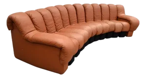1972 Attributed to De Sede Ds-600 Snake Sectional Sofa Cognac Brown Leather Sofa Switzerland