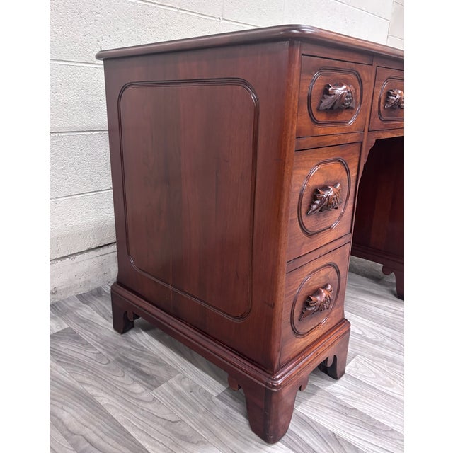 This is a gorgeous vintage Davis Cabinet Company Lillian Russell-style executive writing desk, crafted from solid American...