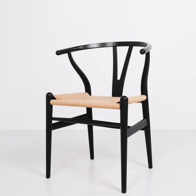 Black Lacquered Model CH24 Wishbone Chairs by Hans J. Wegner from Carl Hansen & Søn, 2000s, Set of 4 For Sale - Image 3 of 12