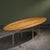 Oval Coffee Table in White Lacquered Forged Steel and Ash Top, Germany For Sale - Image 10 of 10
