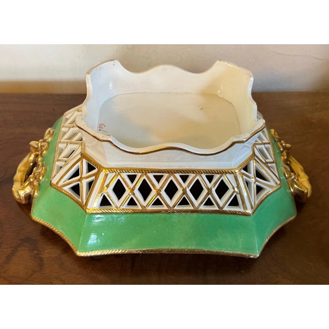 Antique Early 19th Century English Porcelain Reticulated Chestnut Basket or Fruit Bowl With Hand Painted Flowers 1820 For Sale - Image 12 of 13