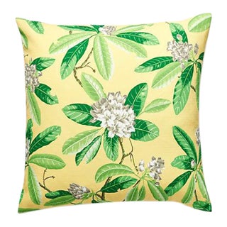 The House of Scalamandré Rhododendron Outdoor Pillow, Pineapple For Sale