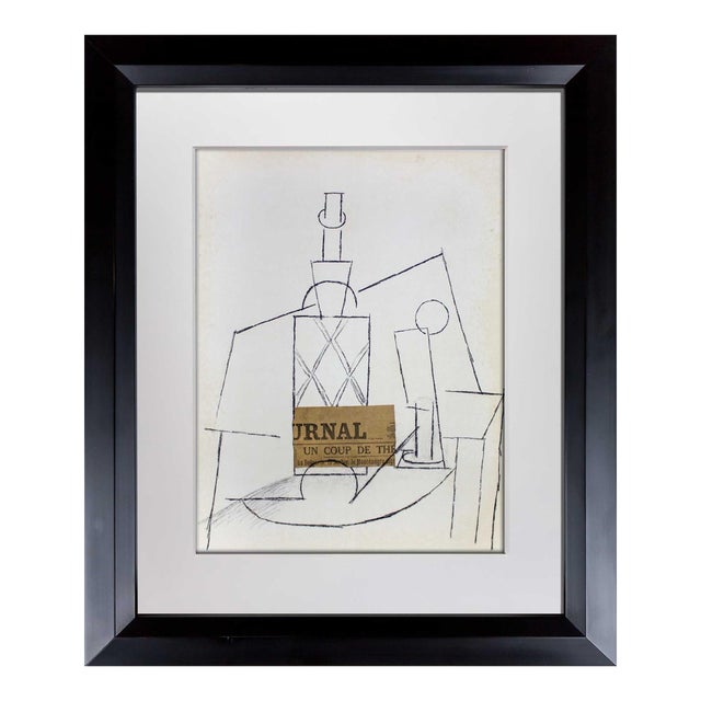 Pablo Picasso Lithograph Ltd. Ed 28/100 "Bouteille De Rhum Paillee, Verre Et Le Journal" For Sale