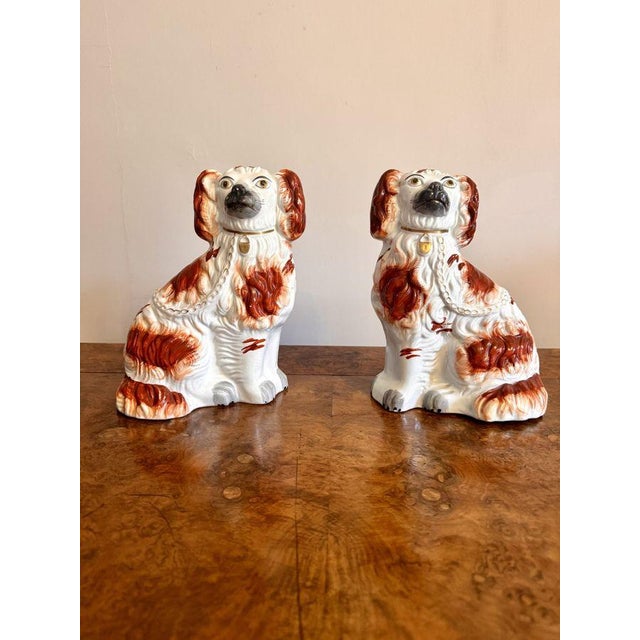 Antique Victorian Staffordshire Dogs, 1880, Set of 2 For Sale - Image 3 of 7
