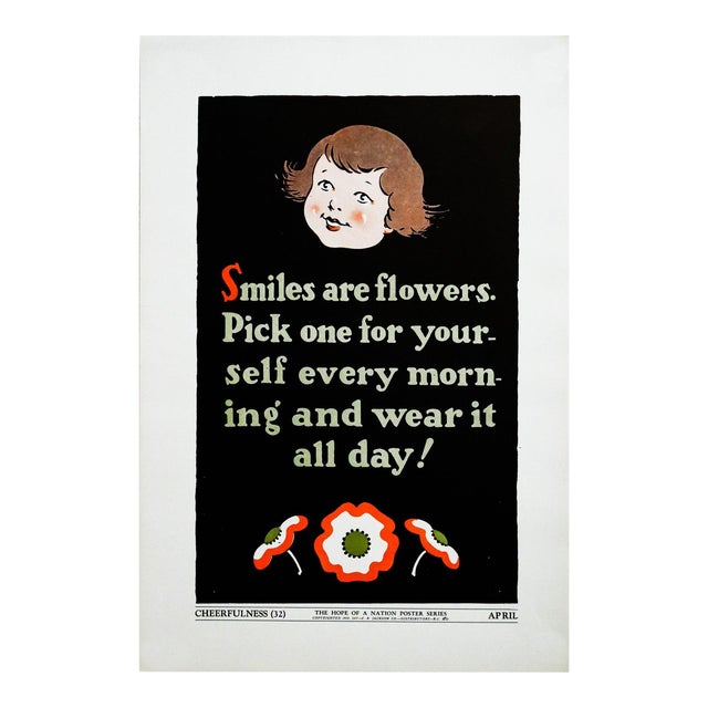 1937 American Hope of a Nation Poster Series, Cheerfulness (Smiles Are Flowers) For Sale
