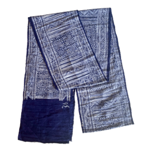 Handprinted Thai Indigo Linen Batik Yardage - 6.3 Yards