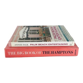 Vintage Coastal Entertaining Coffee Table Books “The Big Book of the Hamptons” & “Palm Beach Entertaining” For Sale