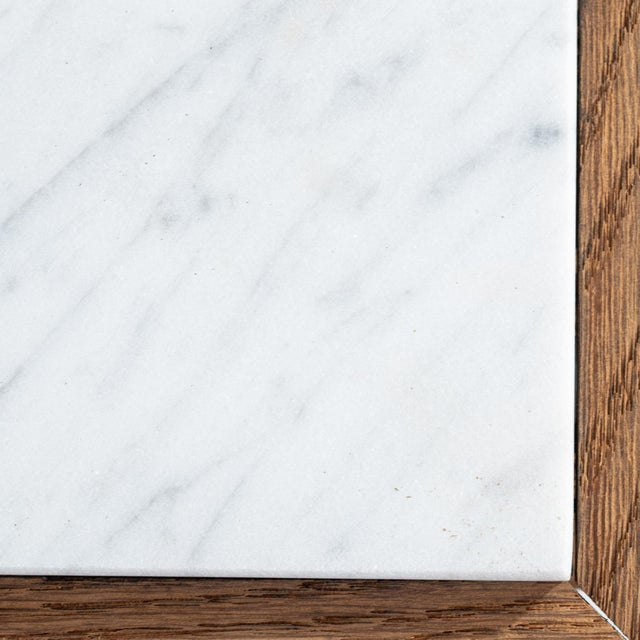 Early 20th Century French Oak Marble-Top Side Table For Sale - Image 9 of 13