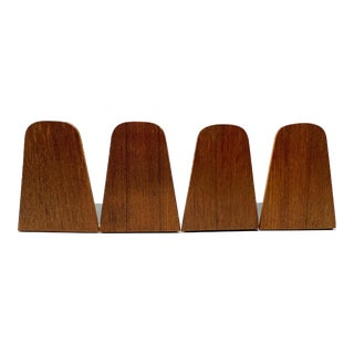 Set of Four Danish Modern Teak Bookends Attr. To Kai Kristiansen For Sale