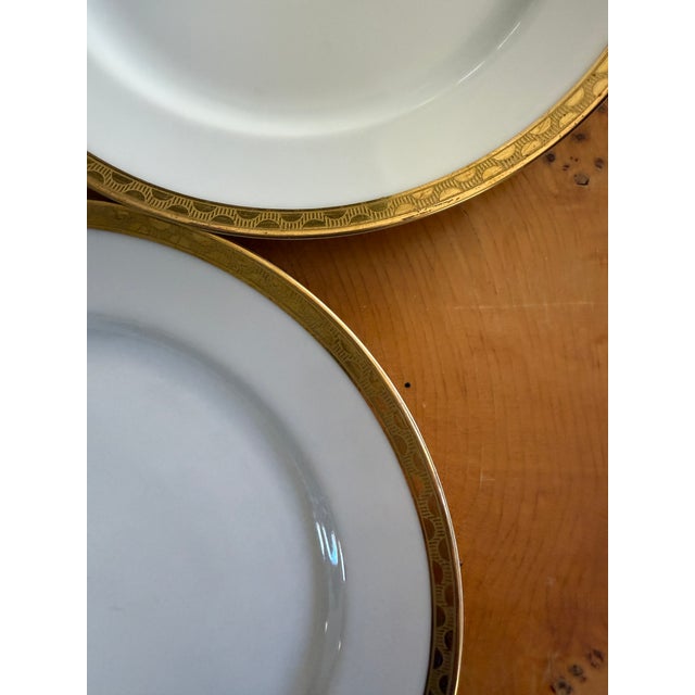 Gold 1960s Set of Eleven (11) H&c Selb Bavaria Gold Rim Porcelain Luncheon Plates For Sale - Image 8 of 12