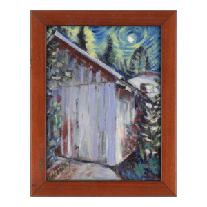 "Moon I", Contemporary Small-Scale Nocturnal Landscape by Cheryl Petty