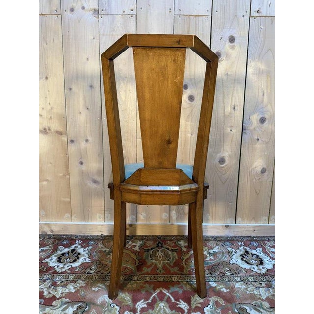 Art Deco Chairs in Green Vinyl, Set of 6 For Sale - Image 6 of 10