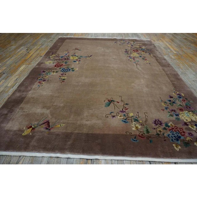 1920s Chinese Art Deco Carpet ( 8'9" x 11'6" - 267 x 351 ) 1920s Rectangle Knotted Chinese – Art Deco Wool Ivory Room Size...
