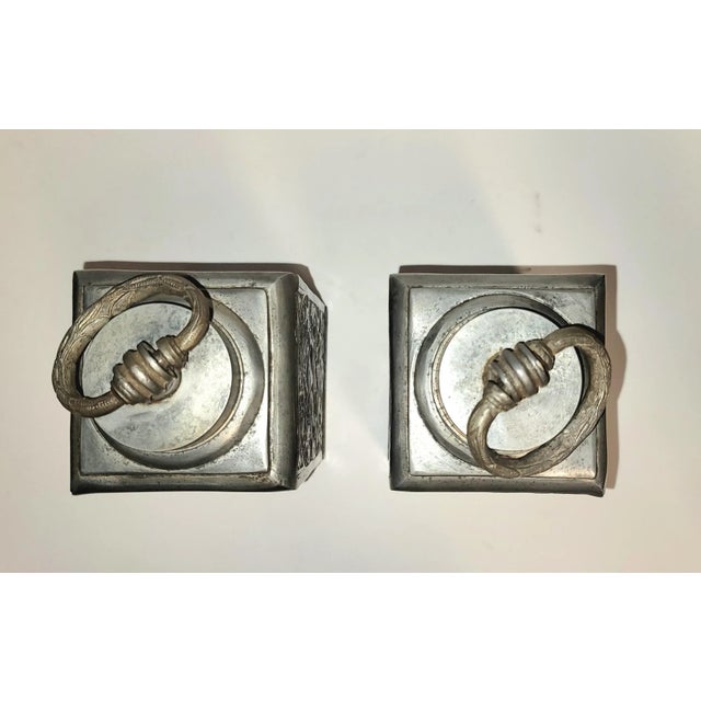 Late 19th Century Pair of 1880s, Antique Pewter Tea Canisters Embossed With Heraldry, Germany For Sale - Image 5 of 8