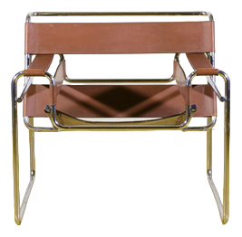 Model B3 Wassily Chair in Cognac Leather by M. Breuer for Knoll, 1940s