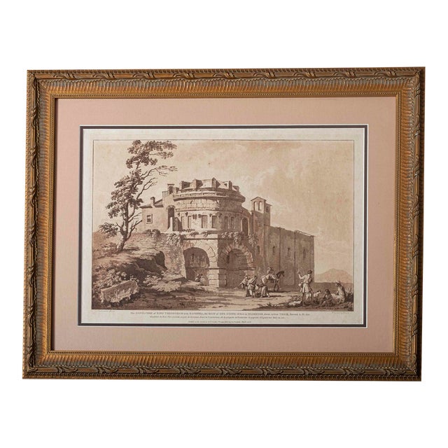 18th Century Paul Sandby “Sepulchre of King Theodorick” Aquatint After Clérisseau, Framed For Sale