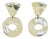 Kaso Cream-White and Mirror Acrylic Resin Clip Earrings For Sale