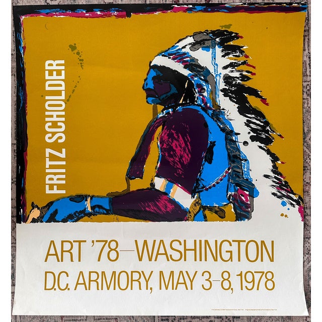 1970s 1970s Original Fritz Scholder 'Art '78" Exhibition Silkscreen Poster For Sale - Image 5 of 11