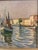 French French Harbor and Sailboat Scene Oil Painting, Early to Mid 20th Century For Sale - Image 3 of 6