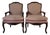 Vintage French Provincial Louis XV Style Carved Walnut Armchairs – A Pair For Sale