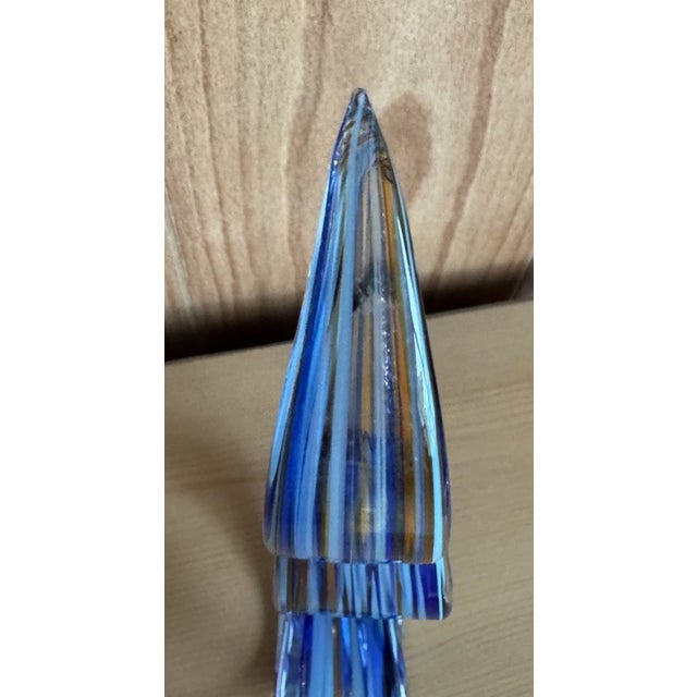 Murano Vintage Murano Style Cobalt Blue Swirl Art Glass Free Form Sculpture Figurine For Sale - Image 4 of 5