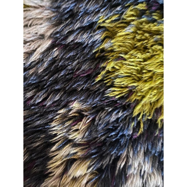 Mid-Century Modern Wool Rya Rug, 1960s For Sale - Image 12 of 18