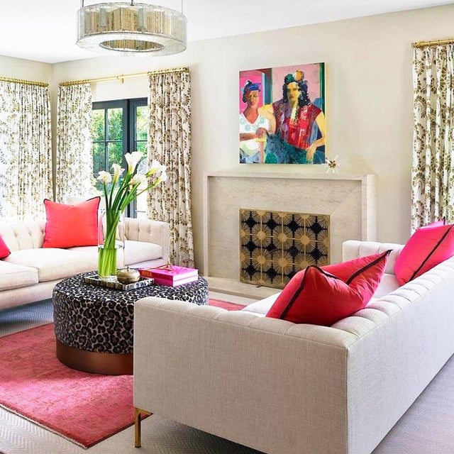 Gold Aged Gold Halo Fireplace Screen For Sale - Image 8 of 9