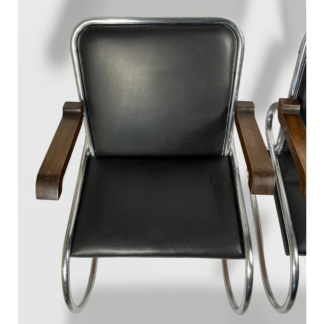 Vintage Bauhaus Cantilever Armchairs in Tubular Steel, 1930s, Set of 2 For Sale - Image 11 of 14
