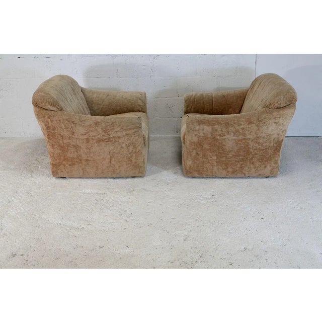 Set of Velvet Caramel Armchairs, 1960s, France For Sale - Image 12 of 18