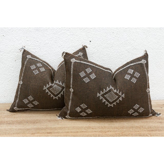 Tribal Pair of Cashbah Silk Lumbar Pillows For Sale - Image 3 of 8
