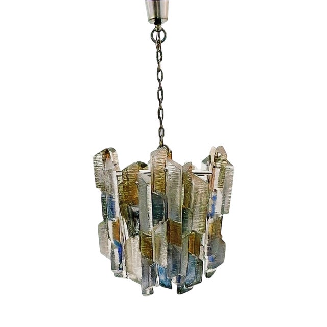 Ice Glass Chandelier by J.T. Kalmar, 1960s For Sale