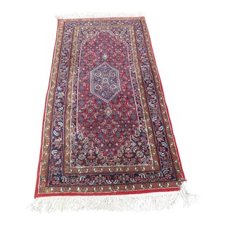 Vintage Sarouk Area Throw Rug- 2′10″ × 6′1″ For Sale