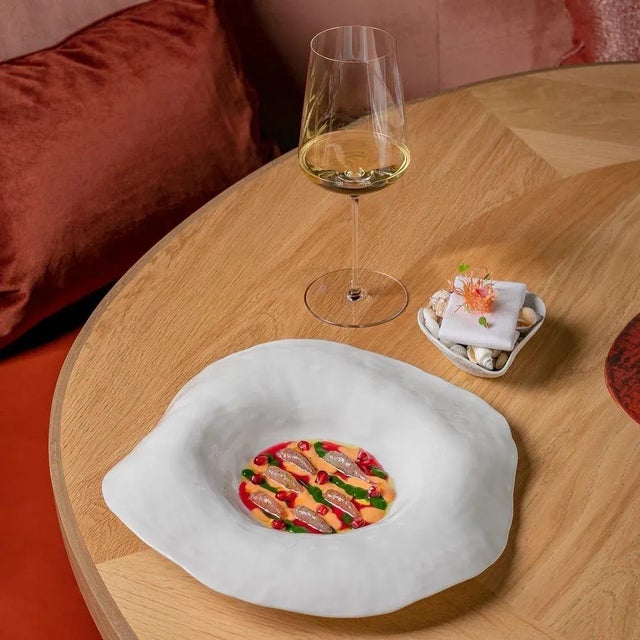 Indulge No. 7 Large White Handmade Porcelain Plates by Sarah-Linda Forrer, Set of 2 For Sale - Image 4 of 8