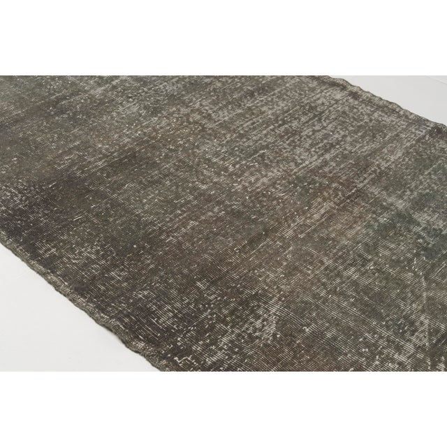 Greige Grey Handknotted Vintage Wool Rug For Sale - Image 8 of 10