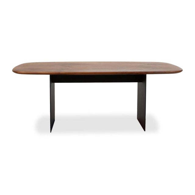 Brown Janua Basket Wood and Metal Dining Table in Brown and Anthracite For Sale - Image 8 of 10
