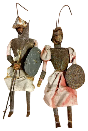Sicilian Puppets, 19th Century, Set of 2