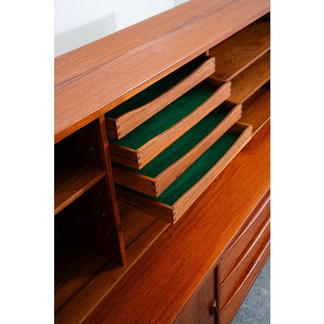 Mid Century Danish Modern Credenza Teak Cabinet Tambour Doors Carlo Jensen, Attributed For Sale - Image 12 of 12
