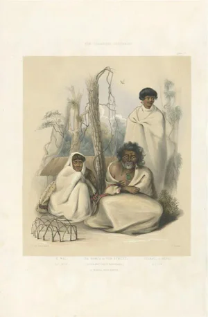 Angas, Illustration of Na Horua and His Family, 1847, Print