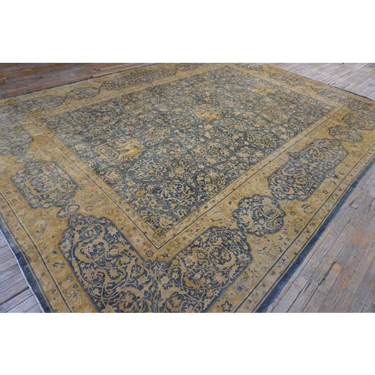 Tribal 1830s Antique Blue Navy Tribal Geometric Antique Knotted Wool Persian Bakhtiari Rug For Sale - Image 3 of 10