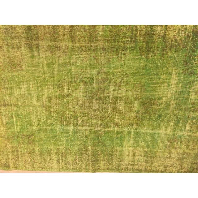 Turkish Turkish Antique Handmade Green Rug - 5'5" x 8' For Sale - Image 3 of 6
