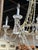 Vintage Empire Style Brass and Rock Crystal Six Light Chandelier For Sale - Image 9 of 18